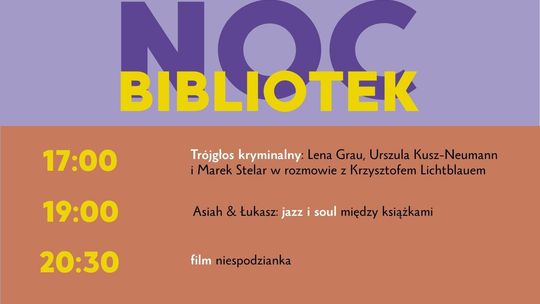 Noc Bibliotek w Świnoujściu. Spotkania z pisarzami, koncert, zagadki i kino