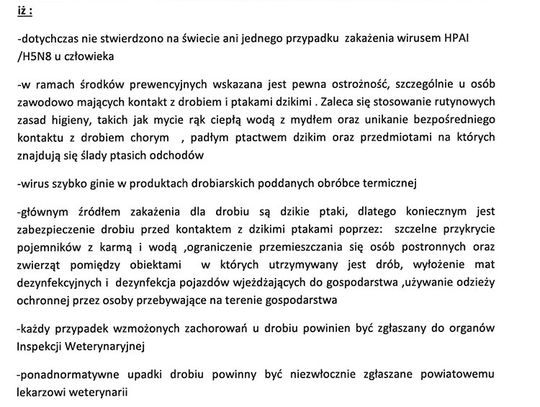 Wirus wysoce zjadliwej grypy ptaków (HPAI) stwierdzony w naszym mieście!