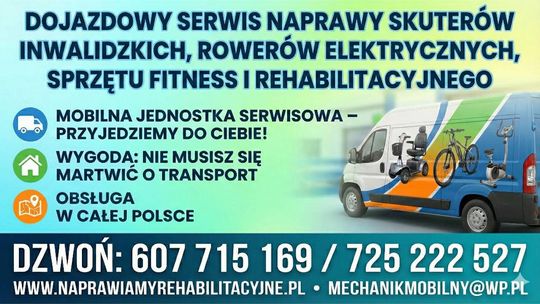 Naprawa sprzętu fitness, rehabilitacyjnego i rowerów z dojazdem Naprawa sprzętu fitness, rehabilitacyjnego i rowerów z dojazdem