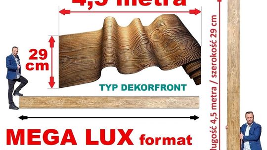 NOWOŚĆ Elastyczna deska dekoracyjna DekorFront MEGA lux FORMAT 4,5 m x 29 cm!