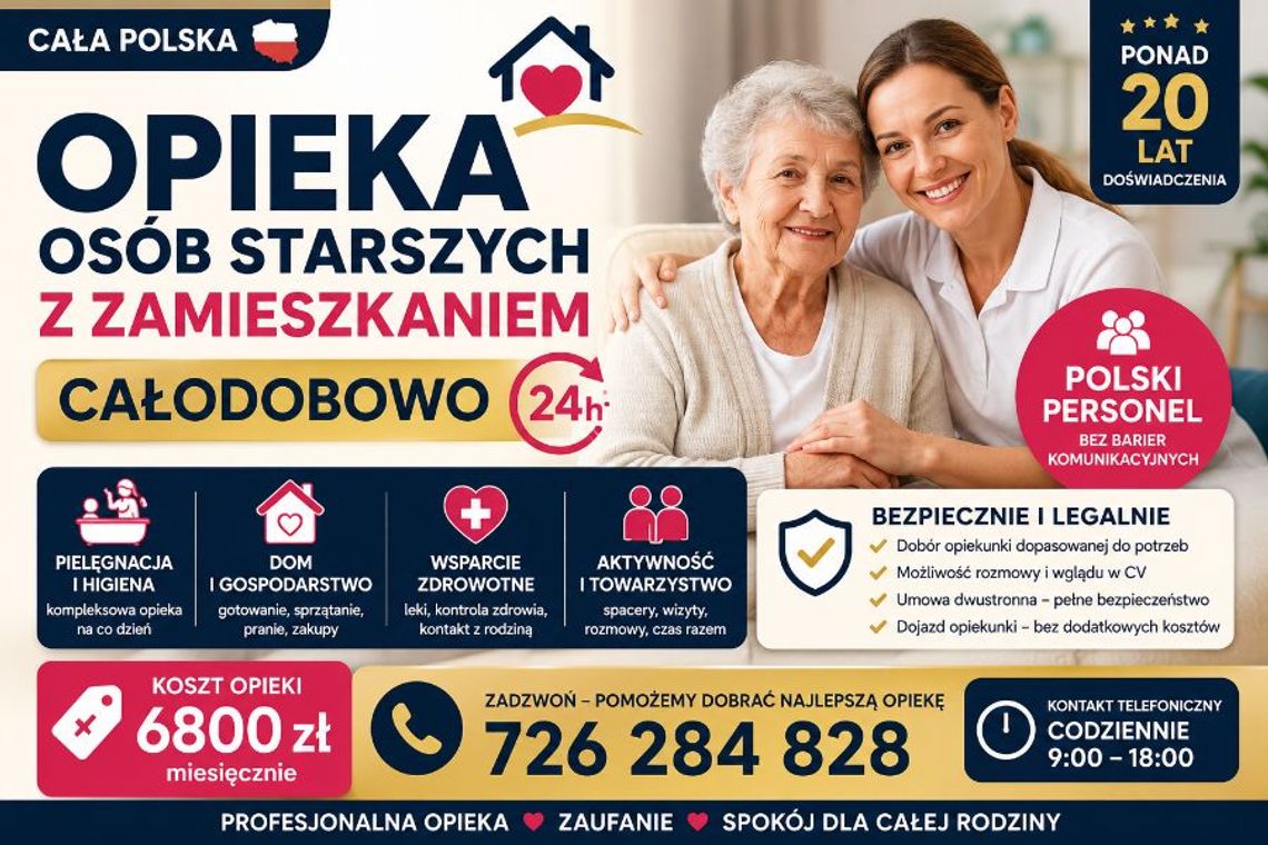 Opiekunka z zamieszkaniem do seniora - opieka całodobowa Opiekunka z zamieszkaniem do seniora - opieka całodobowa