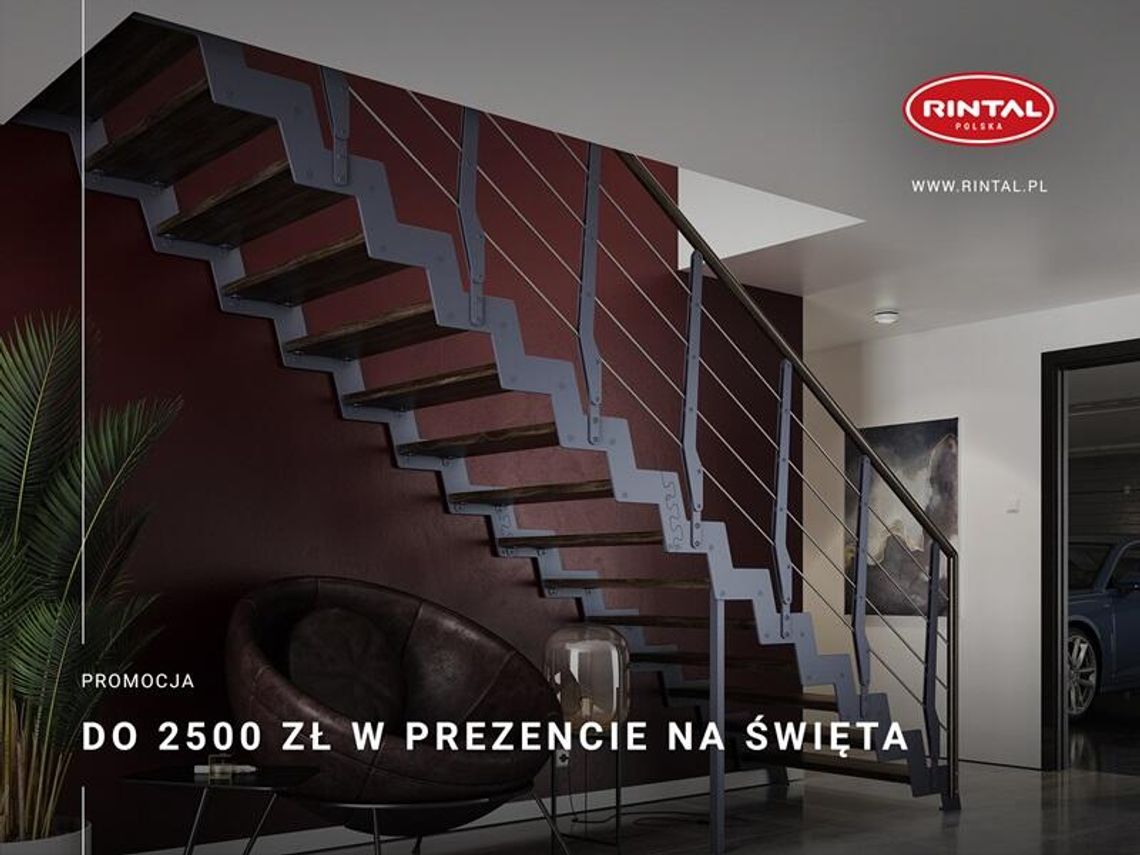 Schody Rintal promocja grudniowa do 2500 zł w prezencie na święta