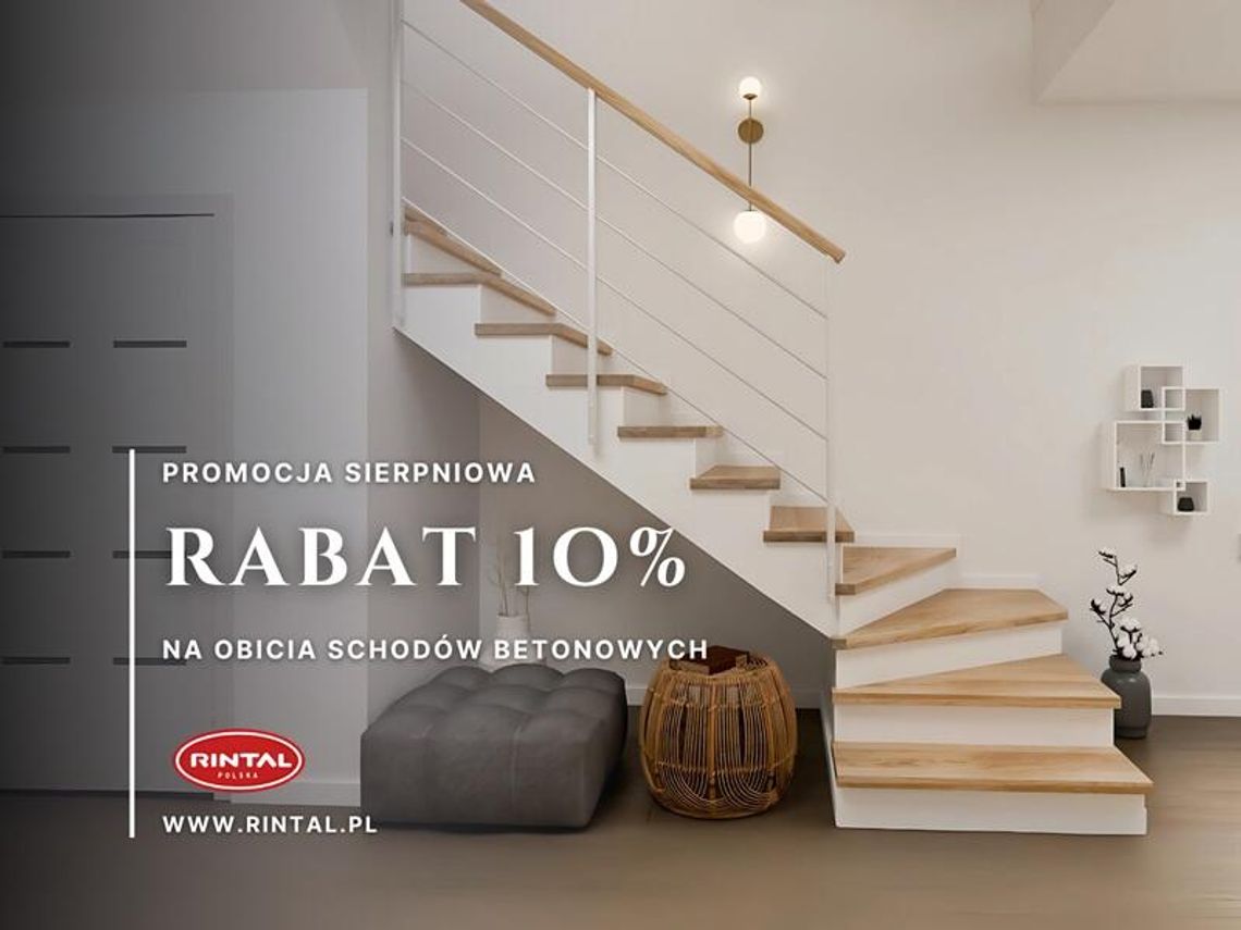 Sierpniowa promocja obicia schodów z rabatem 10%
