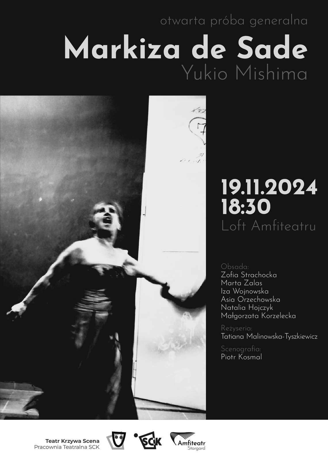 STARGARD. Teatr Krzywa Scena: Otwarta próba generalna: Markiza de Sade STARGARD. Teatr Krzywa Scena: Otwarta próba generalna: Markiza de Sade